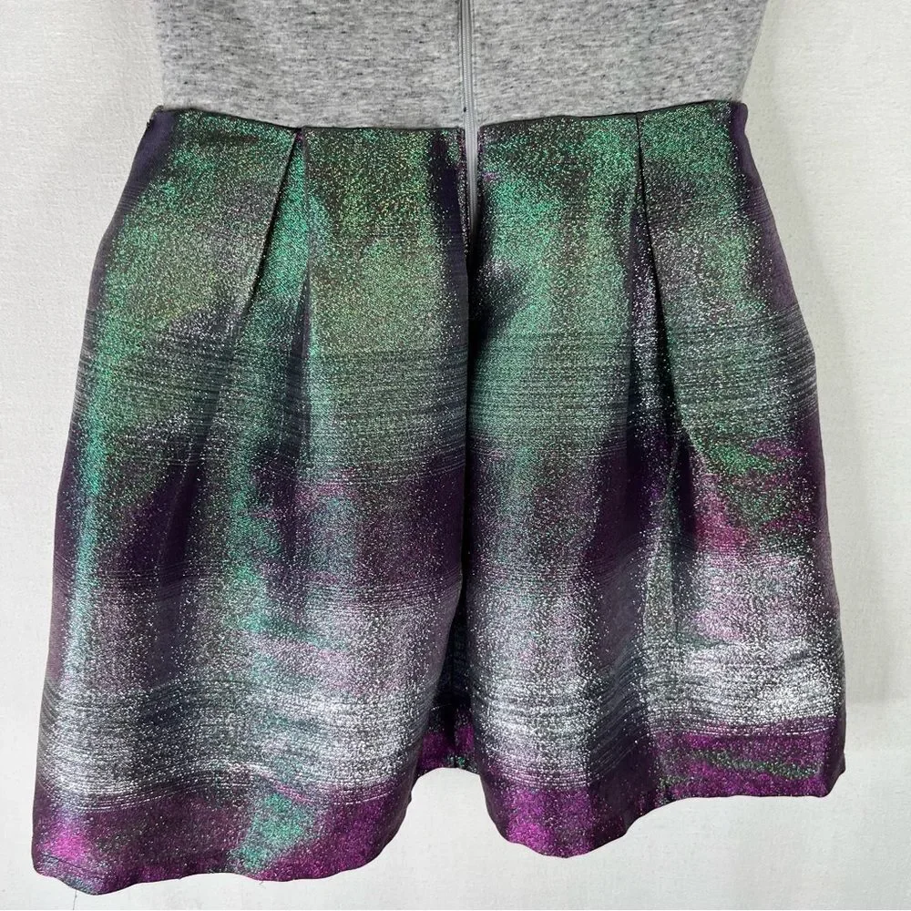 Justice Dress Girls Gray Green Purple Metallic Mermaid Short Sleeve 14